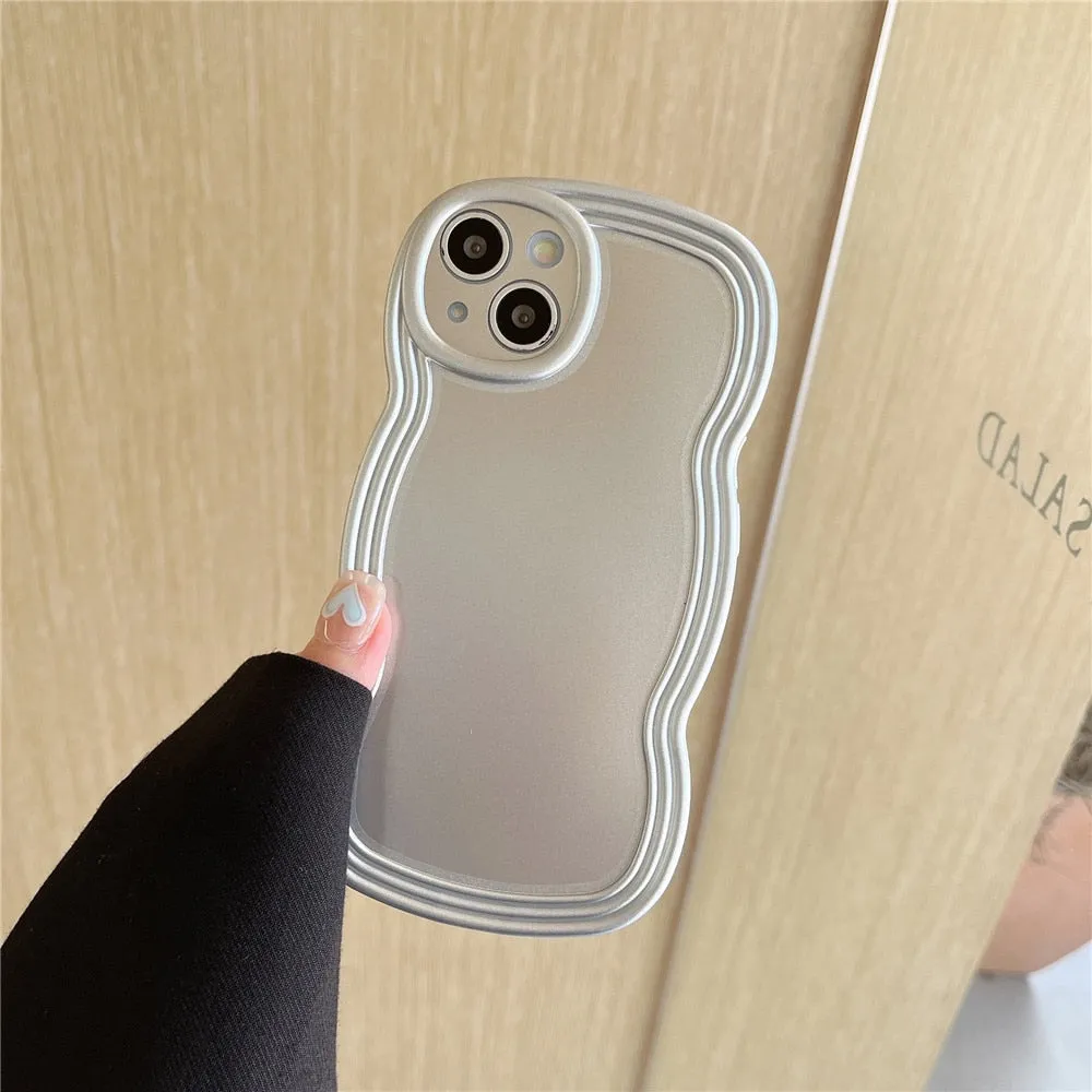 Anymob iPhone Gold Chromed Wave Phone Case Soft Silicone Shockproof Protection Back Cover