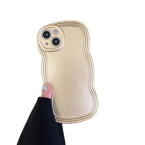 Anymob iPhone Gold Chromed Wave Phone Case Soft Silicone Shockproof Protection Back Cover