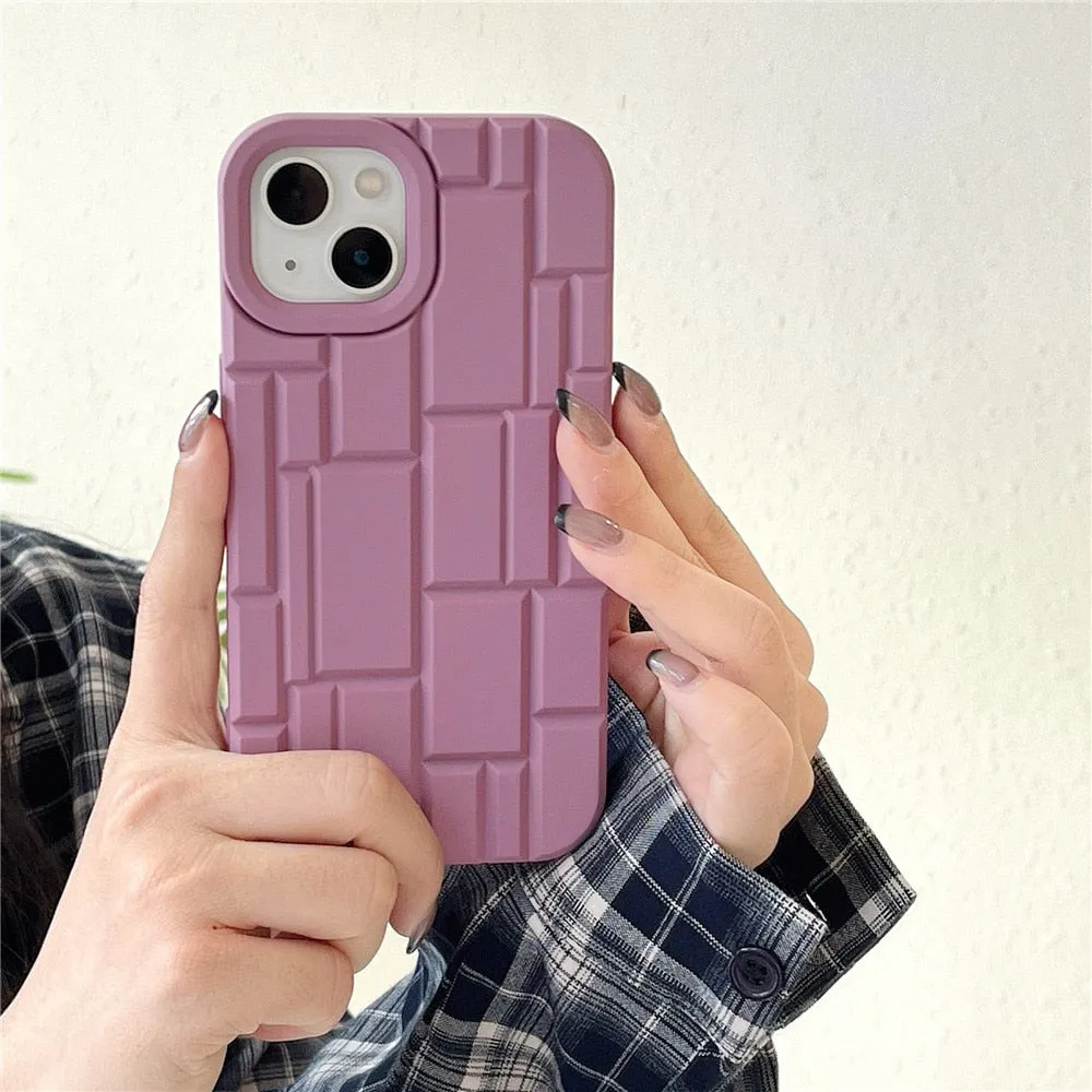 Anymob iPhone Lavender Geometry Phone Case Soft Silicon Shockproof Cover