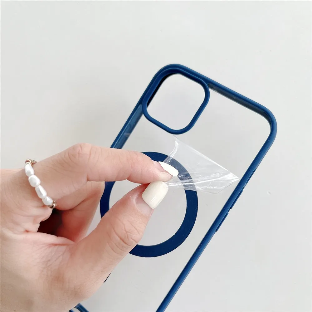 Anymob iPhone Light Blue Magnetic Pattern Case Soft Phone Cover