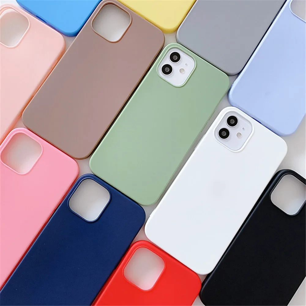 Anymob iPhone Navy Blue Silicone Plain Phone Case Soft Candy Cover