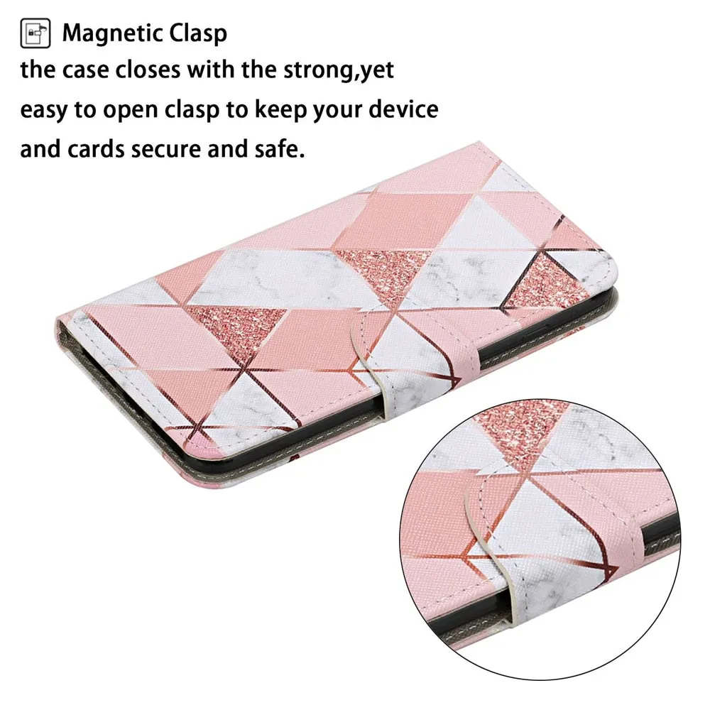 Anymob iPhone Pink Butterfly Flip Leather Phone Case With Wallet Slot Cases Cover