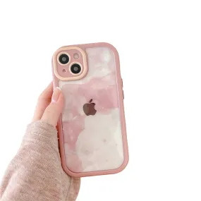 Anymob iPhone Pink Smoke Acrylic Watercolor Phone Case Transparent Shockproof Cover