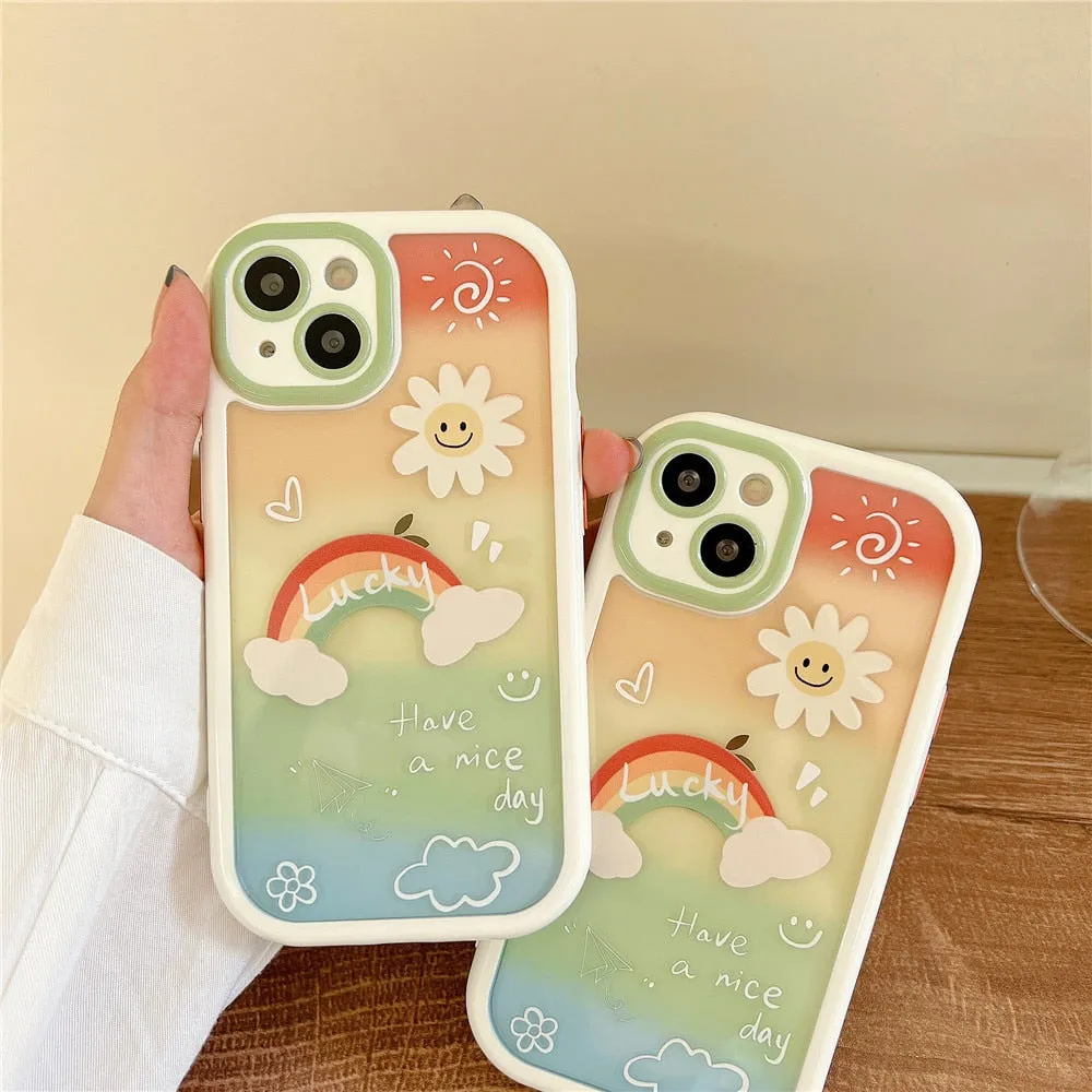 Anymob iPhone Pink Smoke Acrylic Watercolor Phone Case Transparent Shockproof Cover