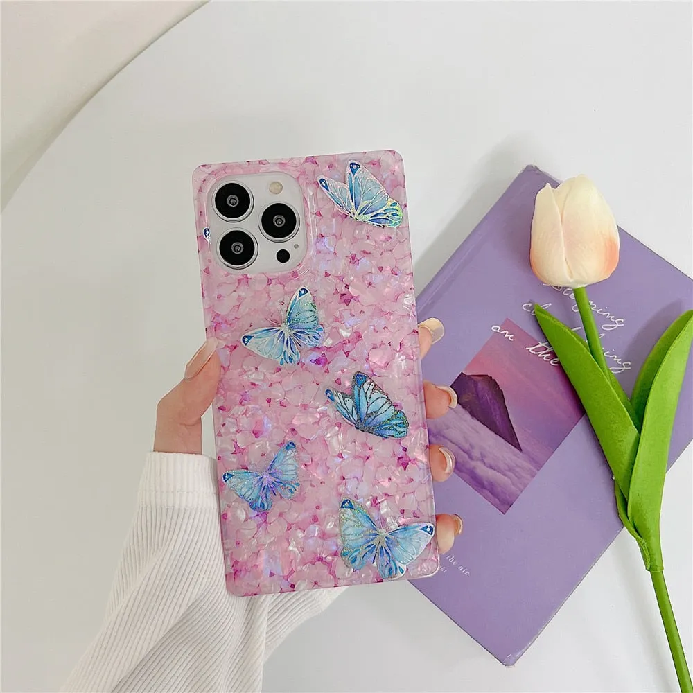 Anymob iPhone Purple Shining Dream Case With Butterfly Shell Phone Cover