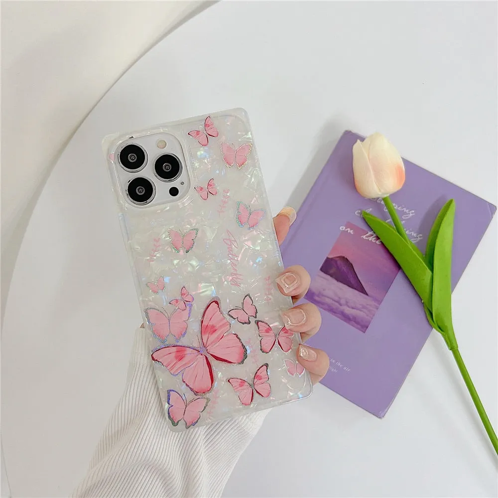 Anymob iPhone Purple Shining Dream Case With Butterfly Shell Phone Cover