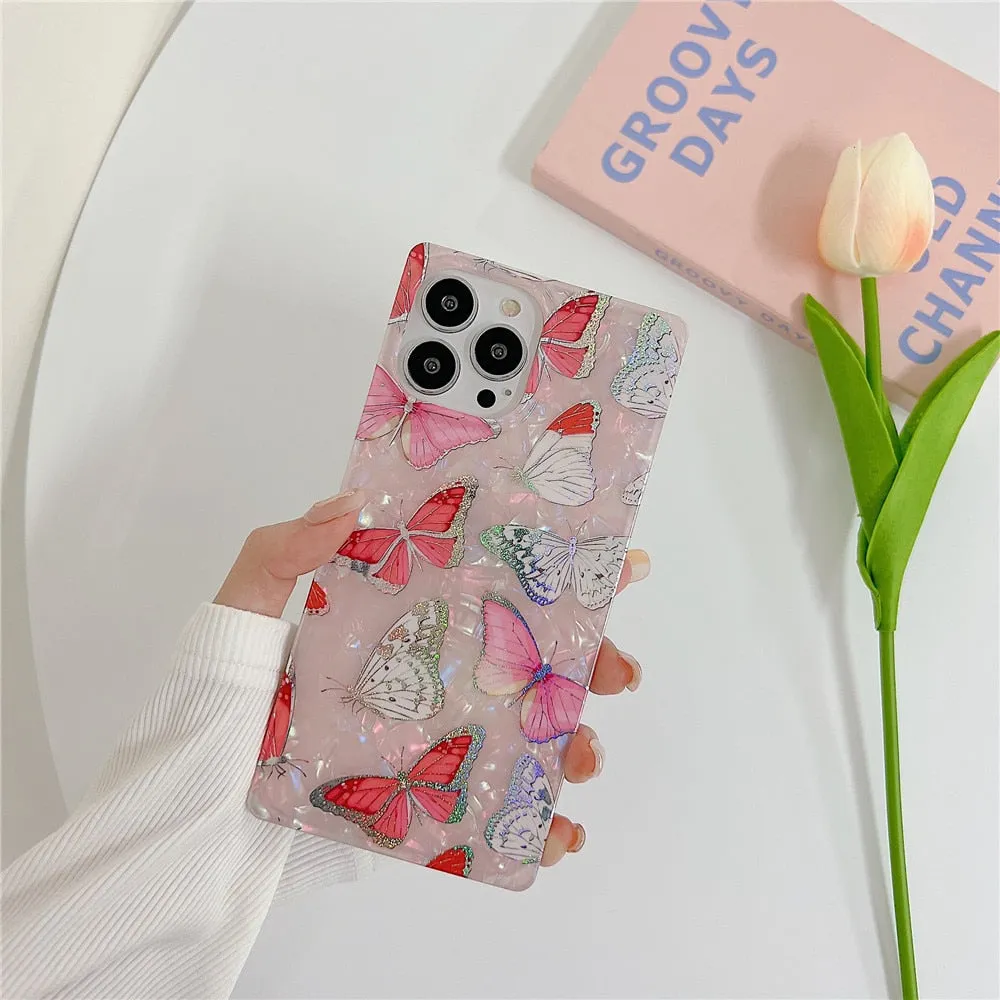 Anymob iPhone Purple Shining Dream Case With Butterfly Shell Phone Cover