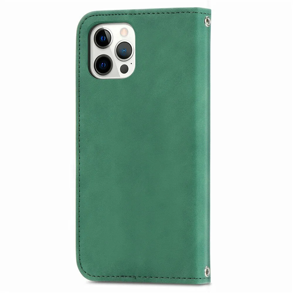 Anymob iPhone Red Magnetic Flip Leather Phone Case Card slot Wallet Cover