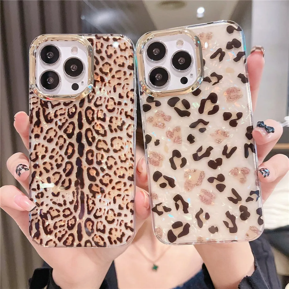 Anymob iPhone Violet Glitter Dream Shell Pattern Case Soft IMD Silicon Shockproof Cover Bumper