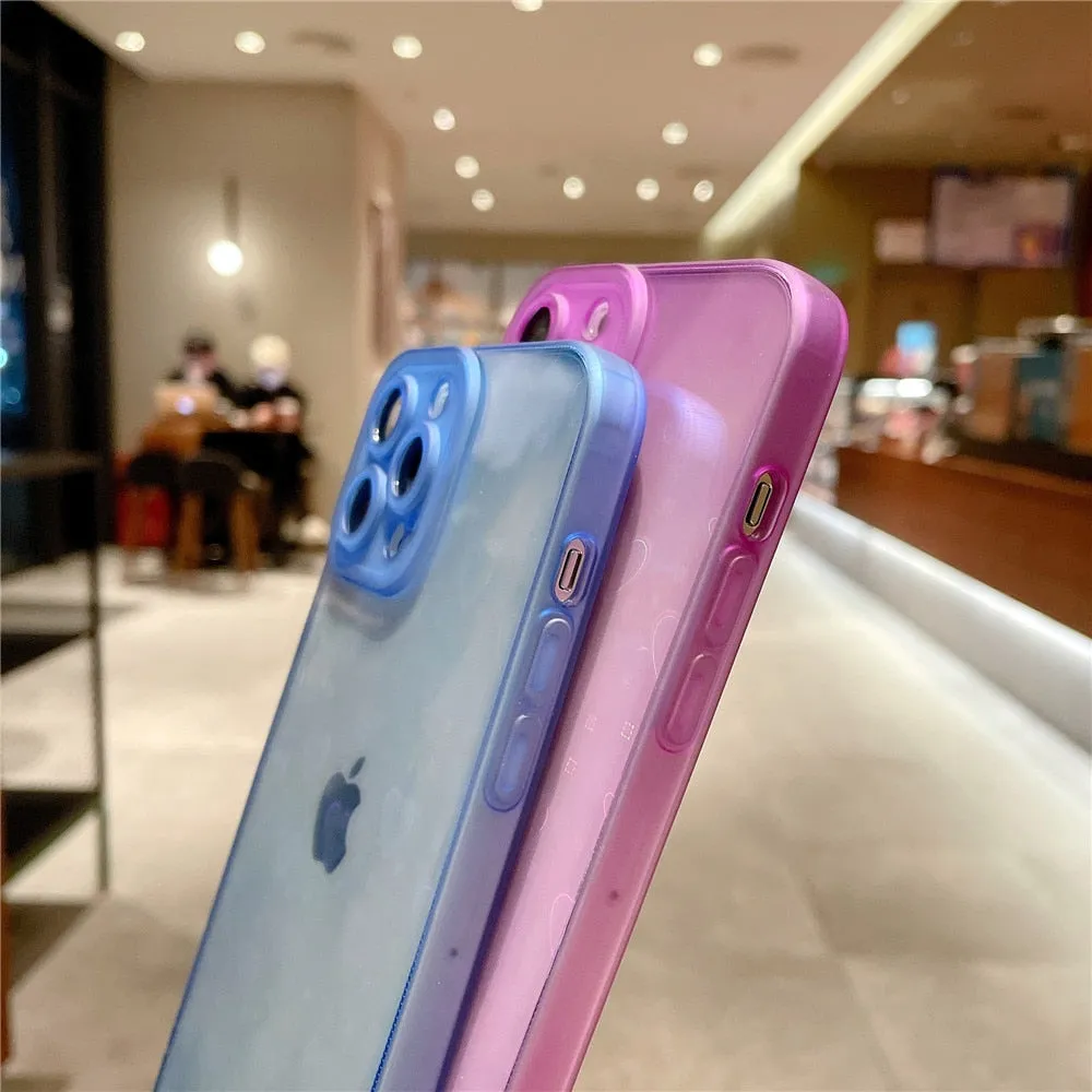 Anymob iPhone Yellow Green Love Heart Transparent Phone Case Fluorescent Soft Bumper Back Cover