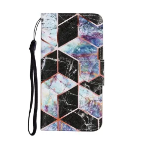 Anymob Samsung Black Geometric Painted Case Flip Wallet Leather Phone Cover