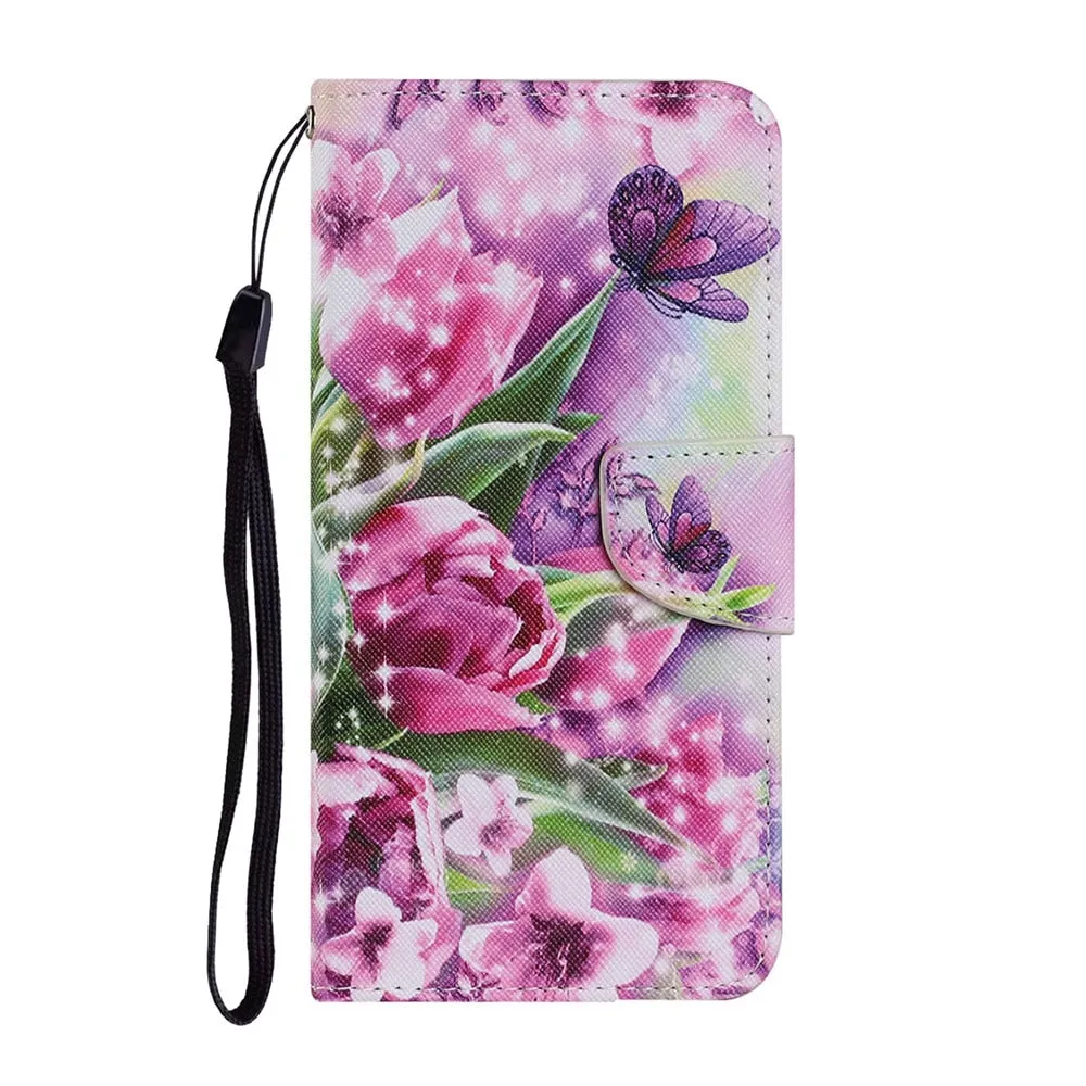 Anymob Samsung Black Geometric Painted Case Flip Wallet Leather Phone Cover