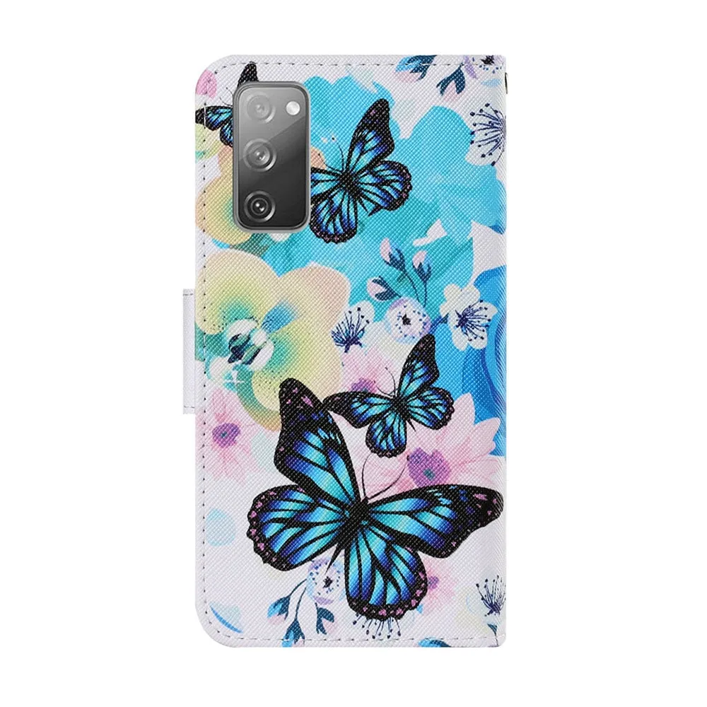 Anymob Samsung Black Geometric Painted Case Flip Wallet Leather Phone Cover
