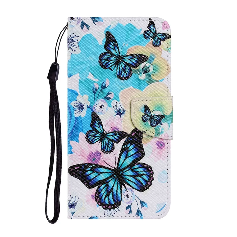 Anymob Samsung Black Geometric Painted Case Flip Wallet Leather Phone Cover