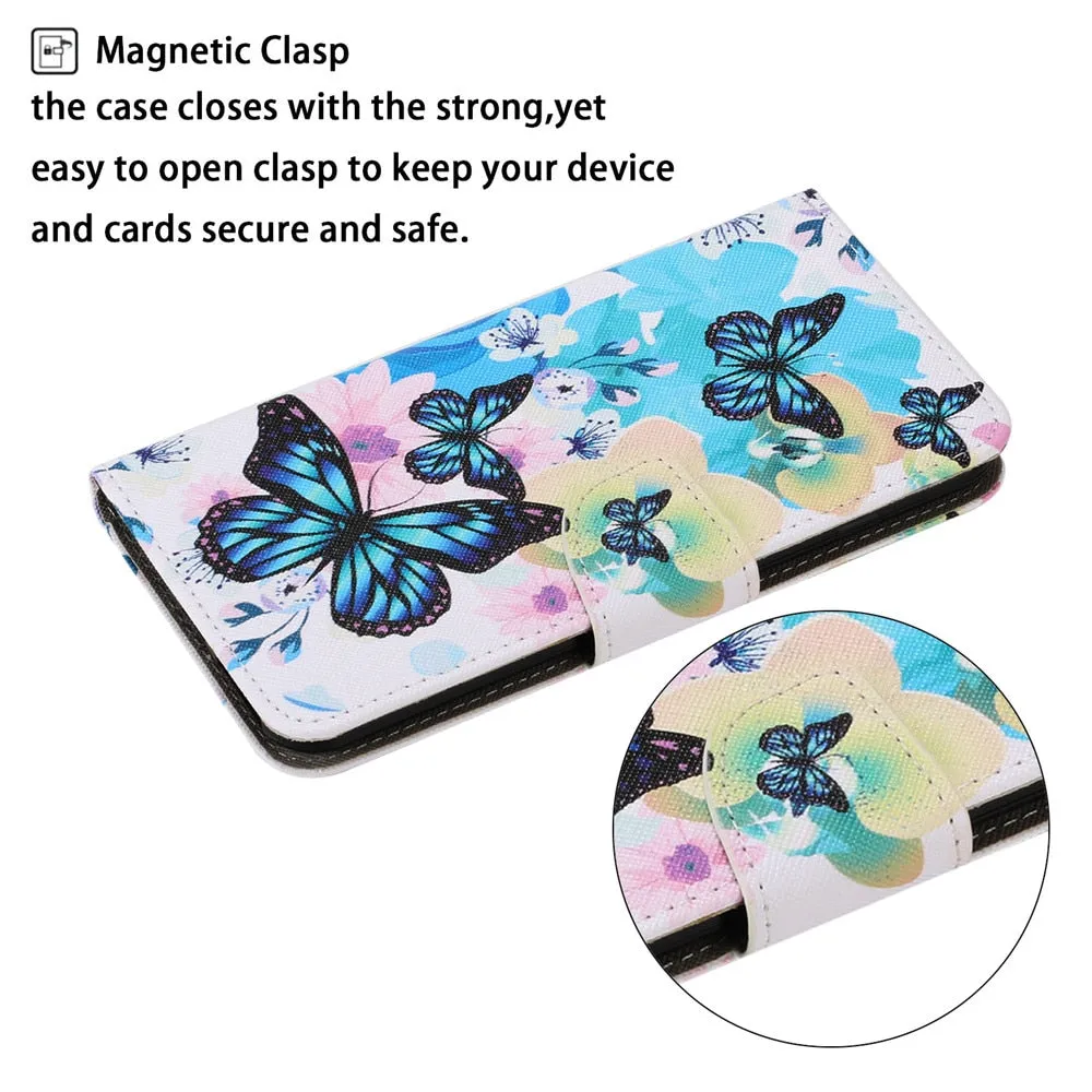 Anymob Samsung Black Geometric Painted Case Flip Wallet Leather Phone Cover