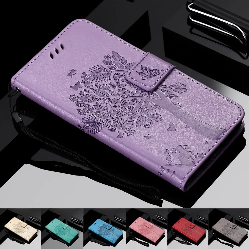 Anymob Samsung Black Leather Flip Case Cover Phone Bag Shell Cover