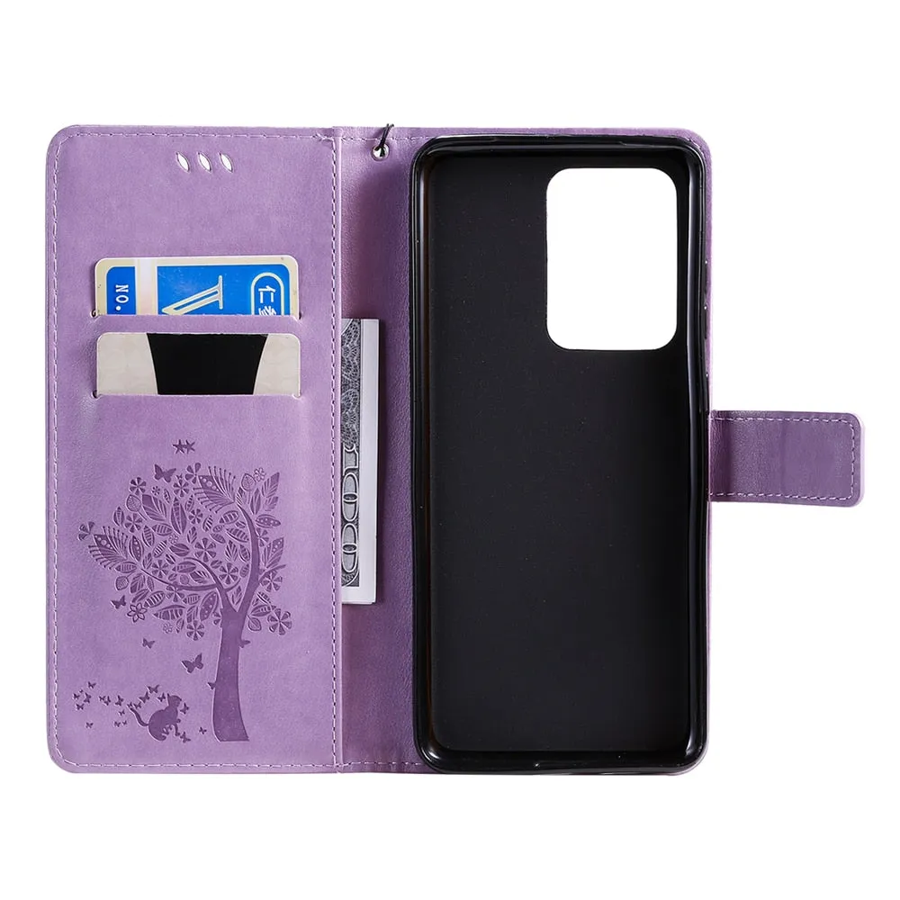 Anymob Samsung Black Leather Flip Case Cover Phone Bag Shell Cover