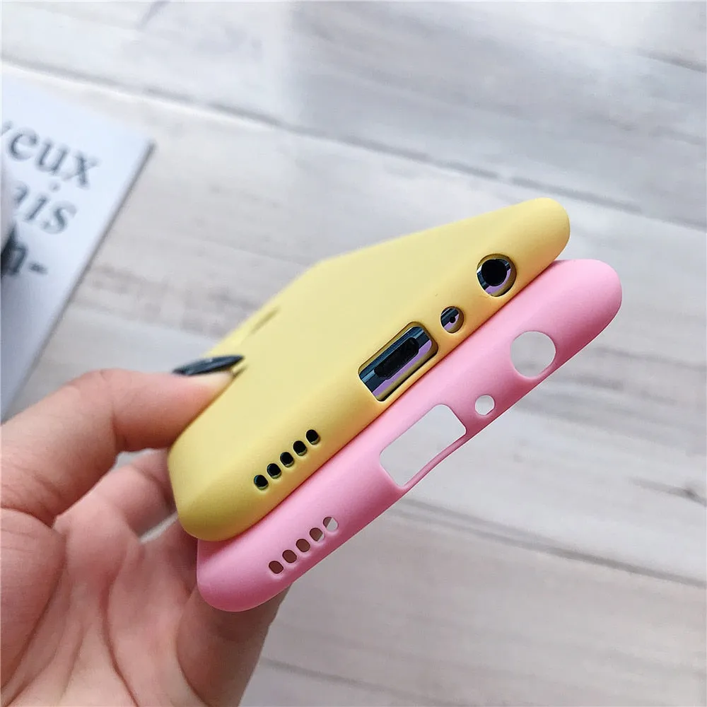Anymob Samsung Black Plain Candy Color Mobile Silicone Protective Case