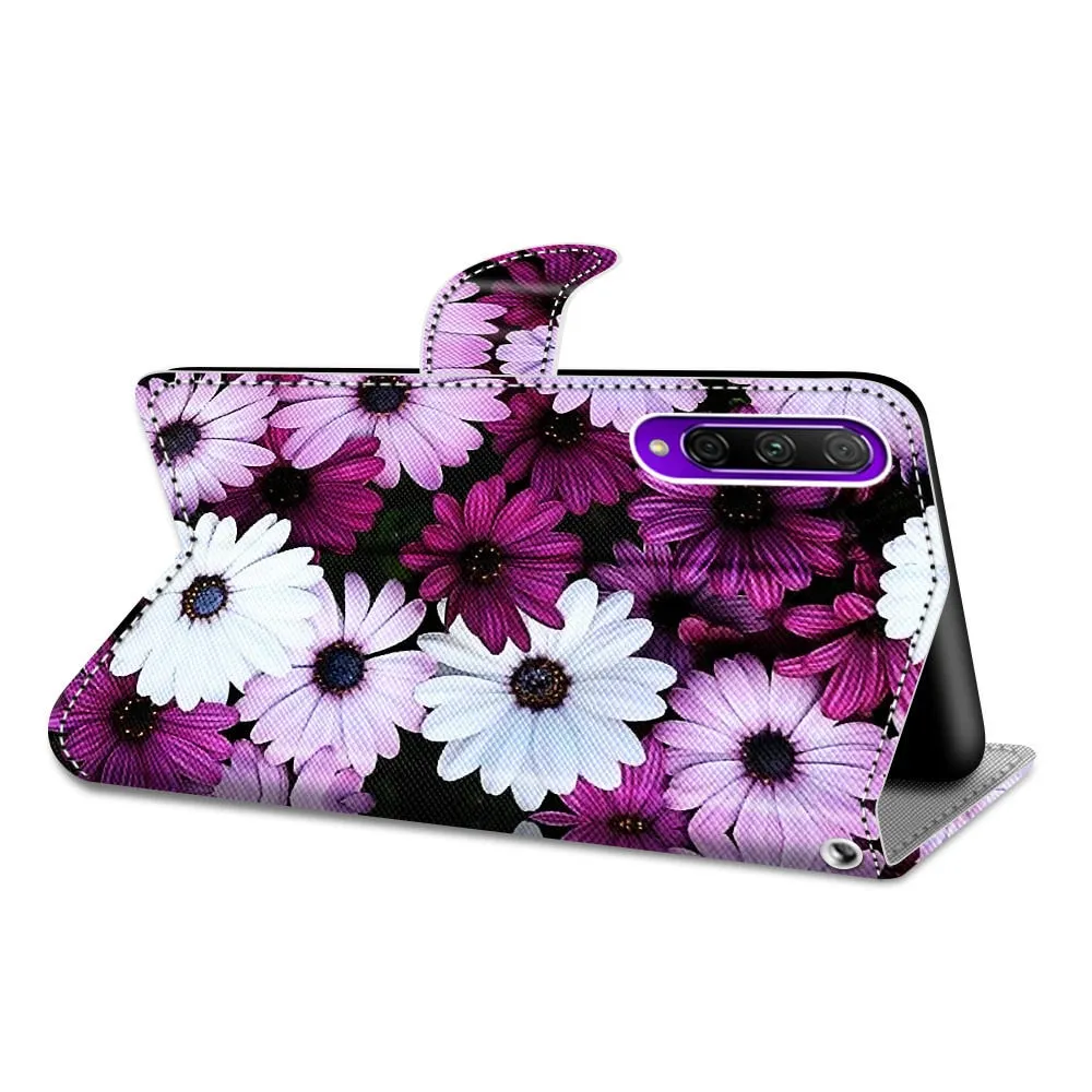 Anymob Samsung Case Black and White Cat Luxury Painted Flip Cute Playful Cat Wallet Phone Cover