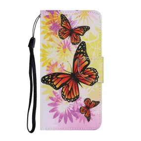 Anymob Samsung Colorful Flower And Butterfly Painted Case Flip Wallet Leather Phone Cover