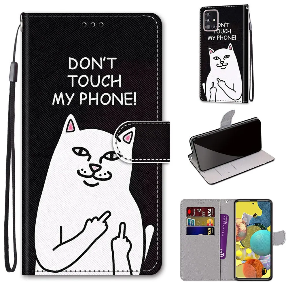 Anymob Samsung Lavender Silk Fashion Painted Flowers Flip Phone Case Leather Wallet Cover
