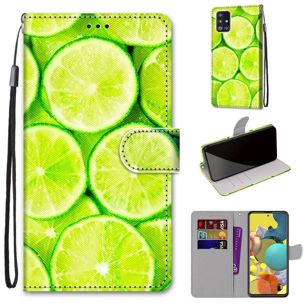 Anymob Samsung Lavender Silk Fashion Painted Flowers Flip Phone Case Leather Wallet Cover