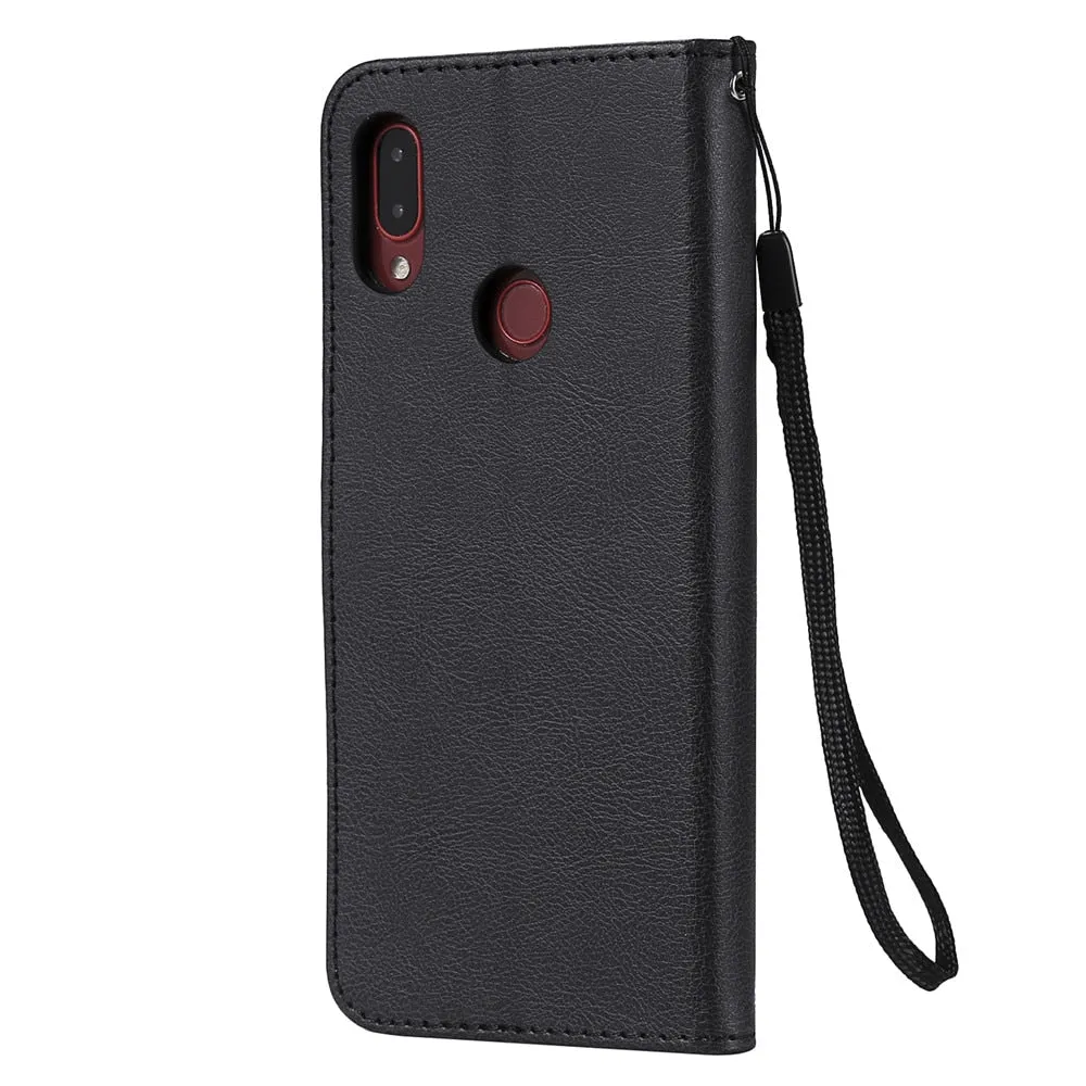 Anymob Samsung Phone Case Black Leather Cover Flip Wallet