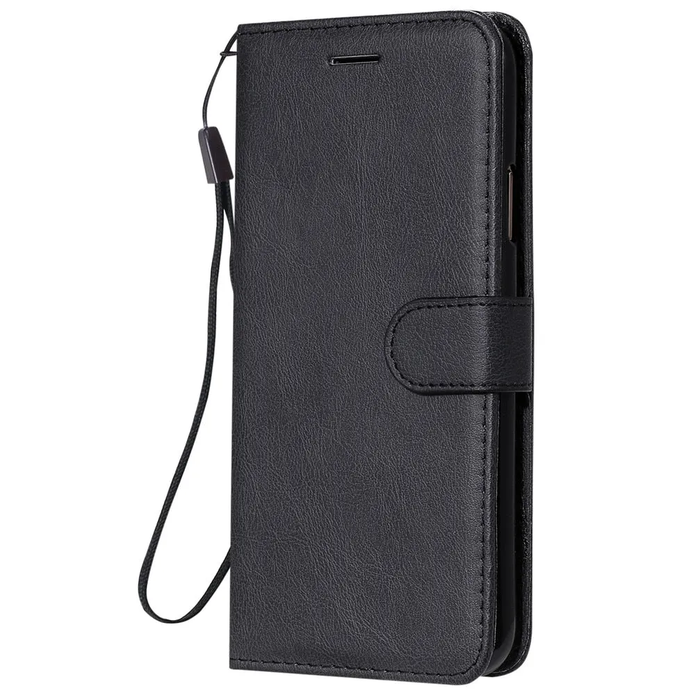 Anymob Samsung Phone Case Black Leather Cover Flip Wallet