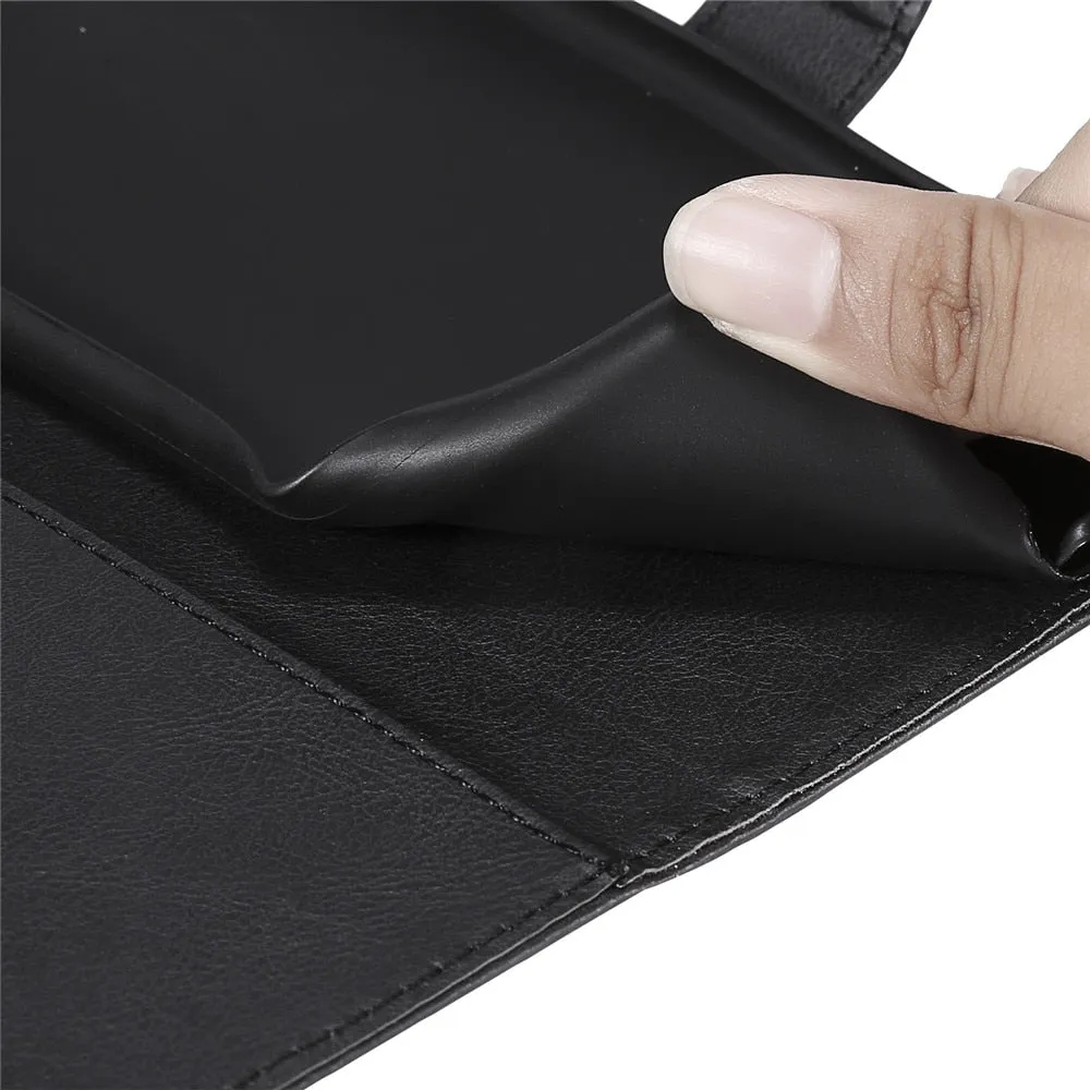 Anymob Samsung Phone Case Black Leather Cover Flip Wallet