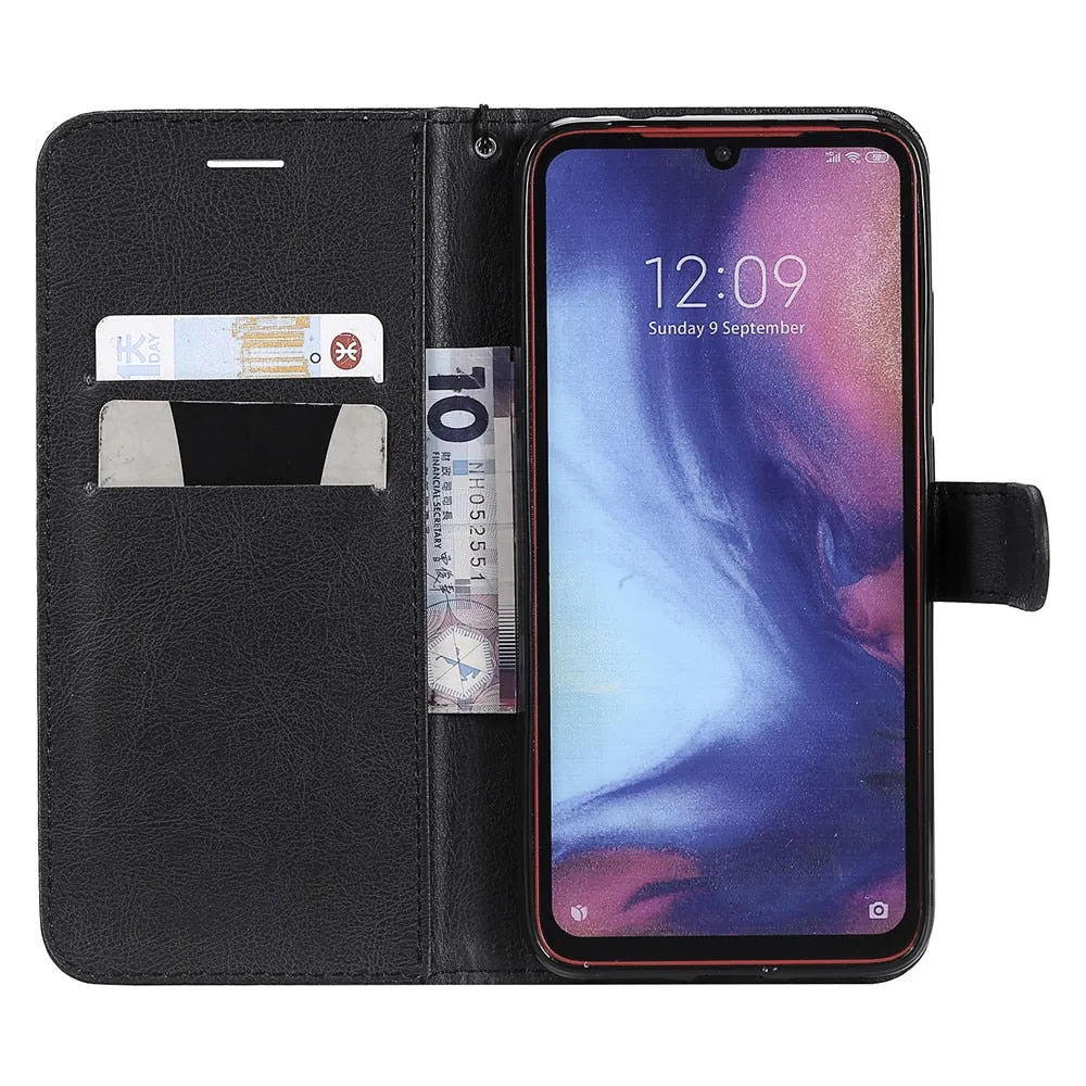 Anymob Samsung Phone Case Black Leather Cover Flip Wallet