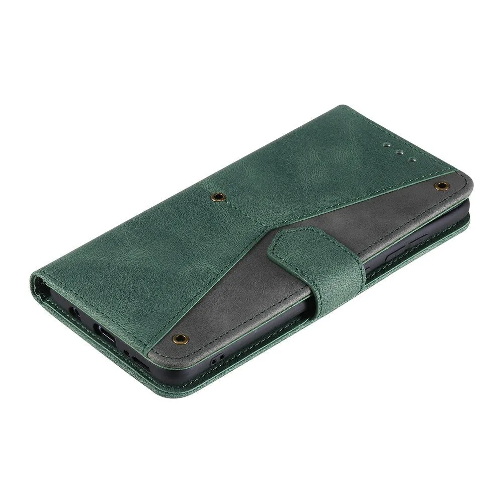 Anymob Samsung Pink Splicing Flip Leather Case Card Slot Wallet Phone Cover