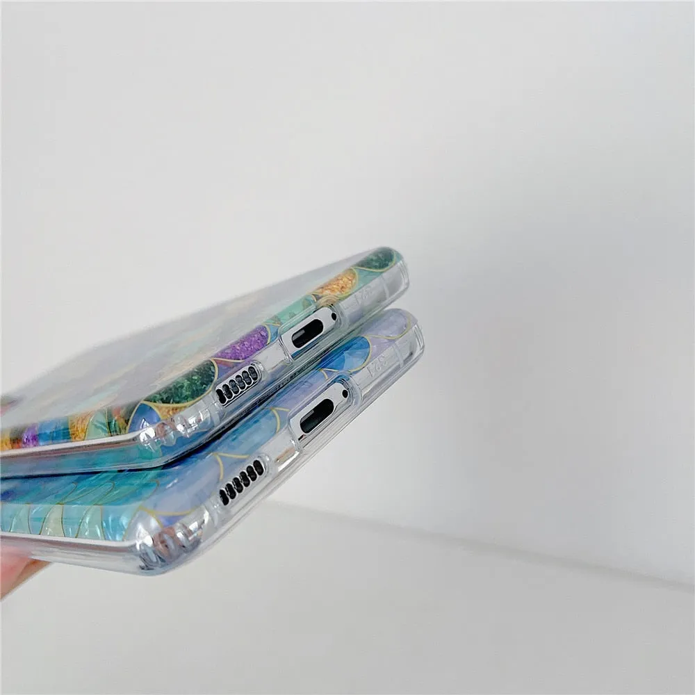 Anymob Samsung Rose And Magnolia Pattern Silicone Dream Shell Pattern Case Shockproof Back Cover