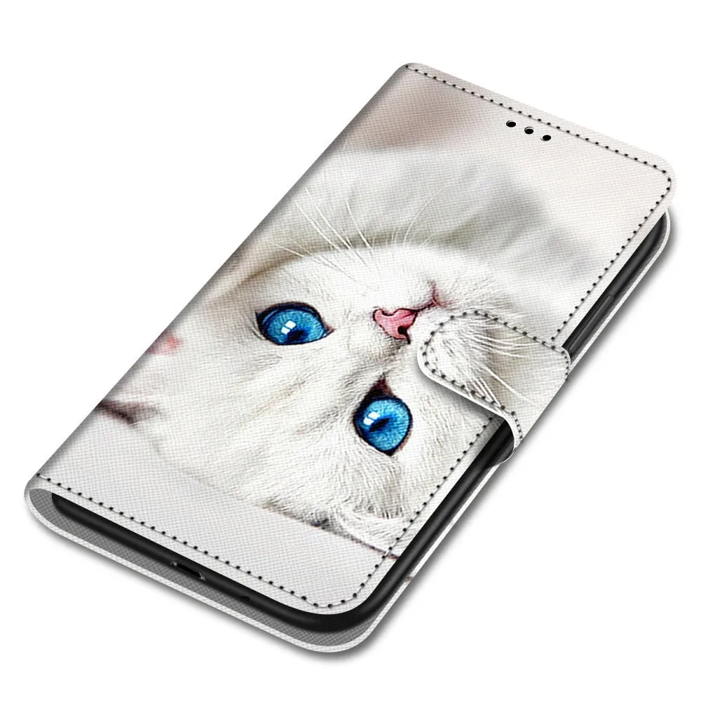 Anymob Samsung Tiger Cute Animal Painted Leather Phone Case Flip Wallet Phone Bag Cover