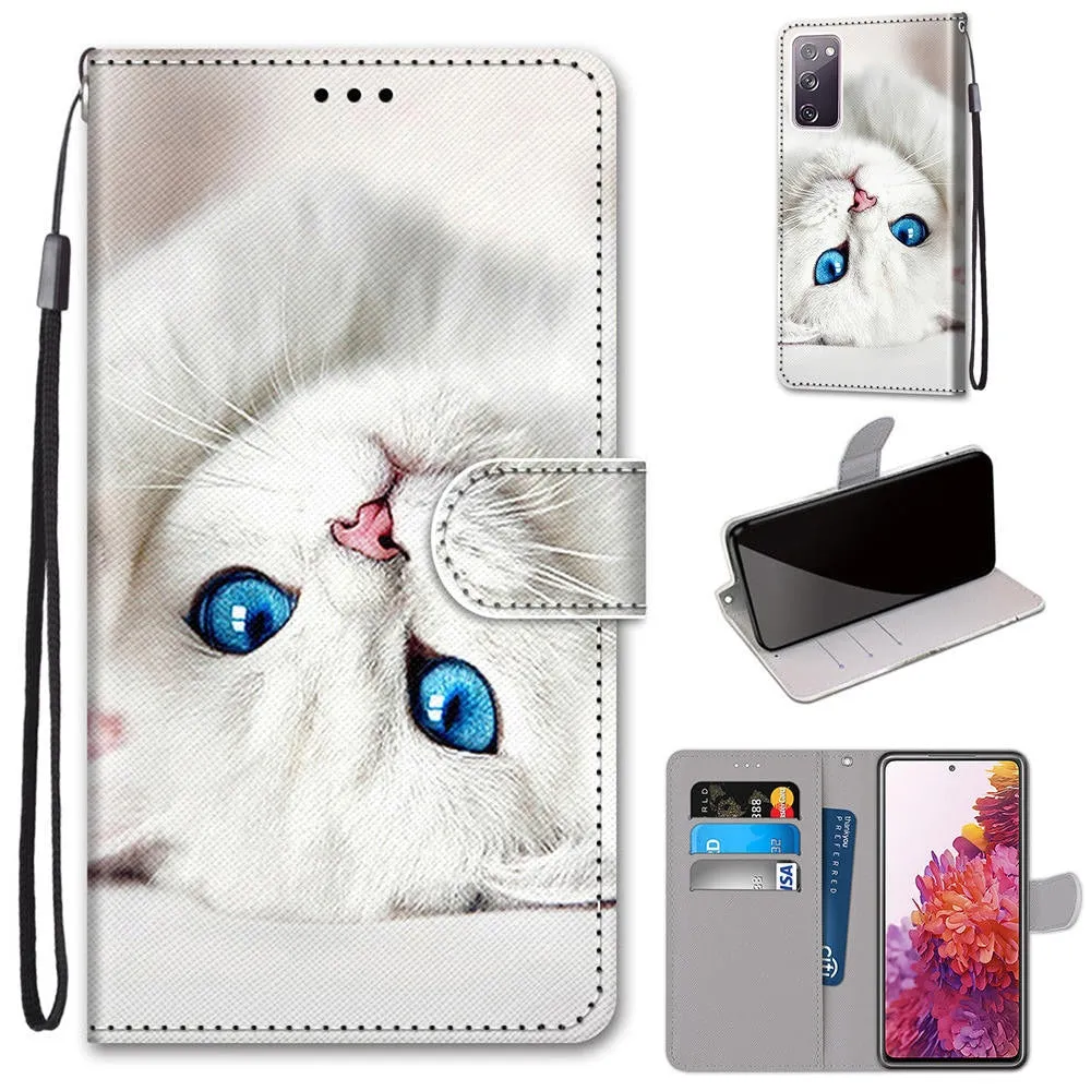 Anymob Samsung Tiger Cute Animal Painted Leather Phone Case Flip Wallet Phone Bag Cover