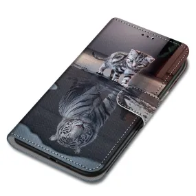 Anymob Samsung Tiger Cute Animal Painted Leather Phone Case Flip Wallet Phone Bag Cover