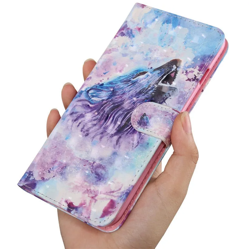 Anymob Xiaomi Redmi Orange Leather Case Owl Flip Wallet Cover Bag Shell Women Men