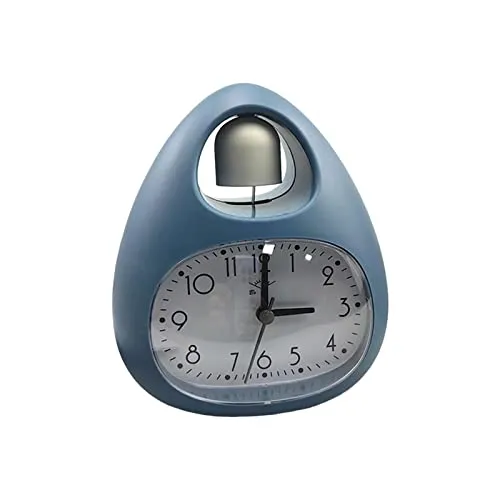 ATORSE® Creative Table Clock Egg Shaped with Nightlight Wake Up for Home Decor Blue