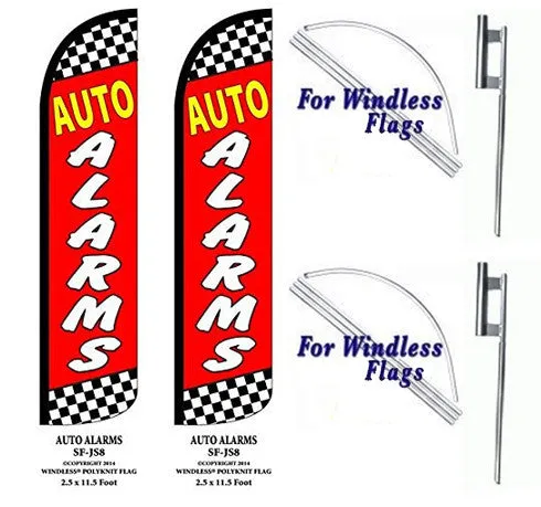 Auto Alarms Windless Swooper Feather Banner Flag Sign
