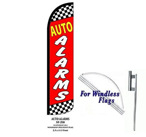 Auto Alarms Windless Swooper Feather Banner Flag Sign
