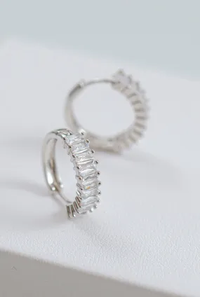 Baguette Crystal Hoops