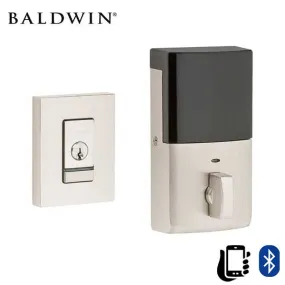 Baldwin Estate Evolved - 8220.B Contemporary Electronic Deadbolt - Singl Cyl  - Bluetooth - 150 - Satin Nickel - Grade 2