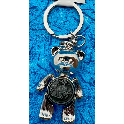 Bear Alaska Medallion Teddy Keychain