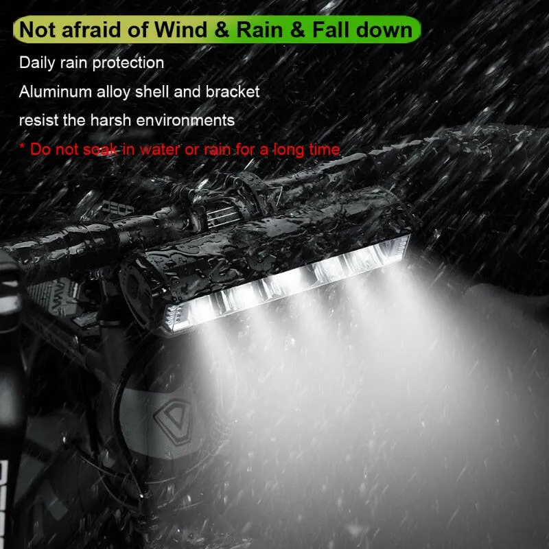 Bicycle Light 8000mAh 5 LED Bike Light Front Rechargeable LED Flashlight 5200LM Headlight with Power Bank Bicycle Accessories