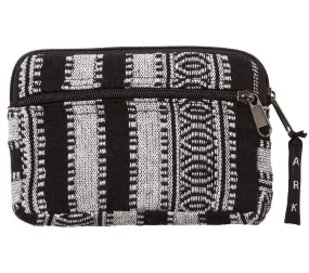 Black and White Hippy Coach Purse, 100% Cotton Material, Front Zipper Pocket