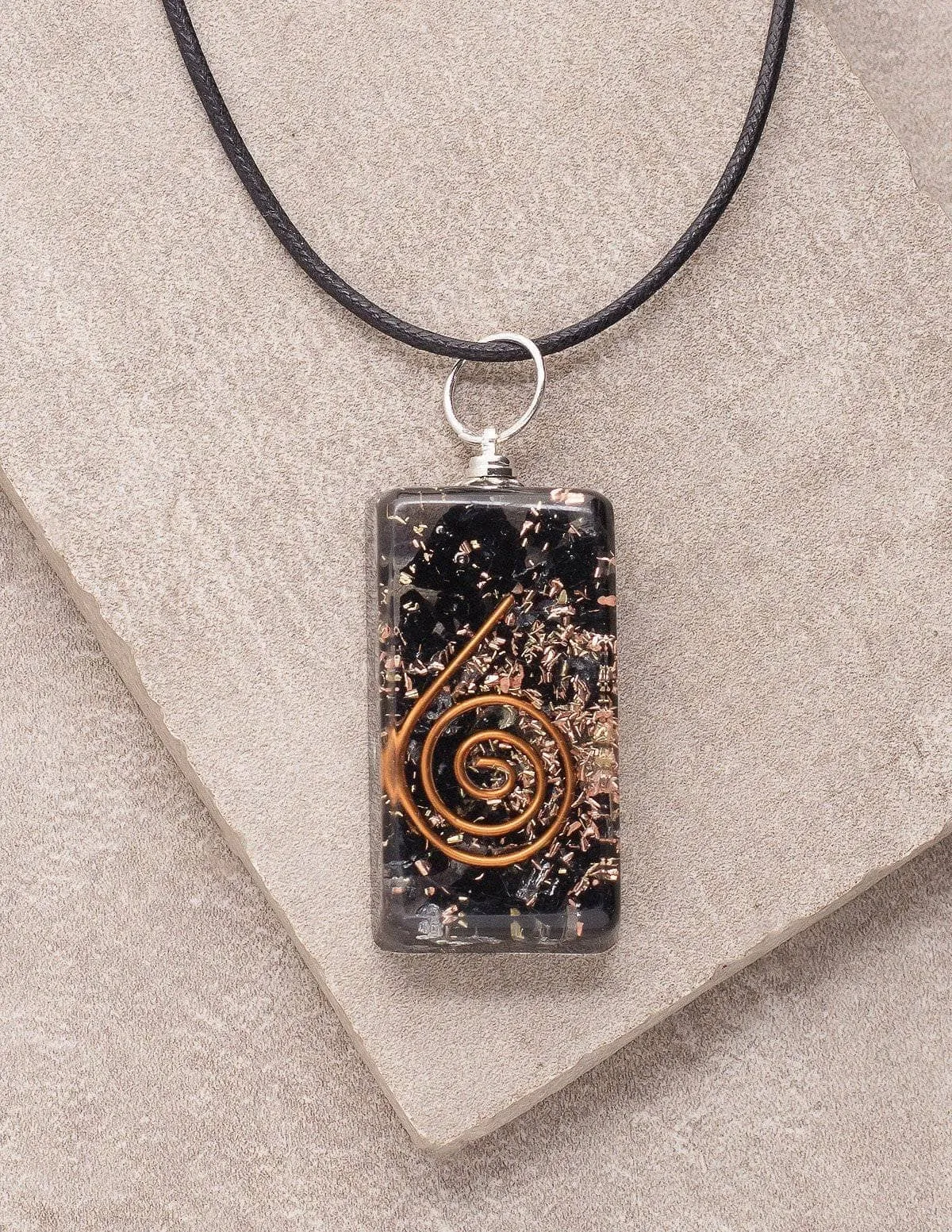 Black Tourmaline Orgone Pendant Necklace