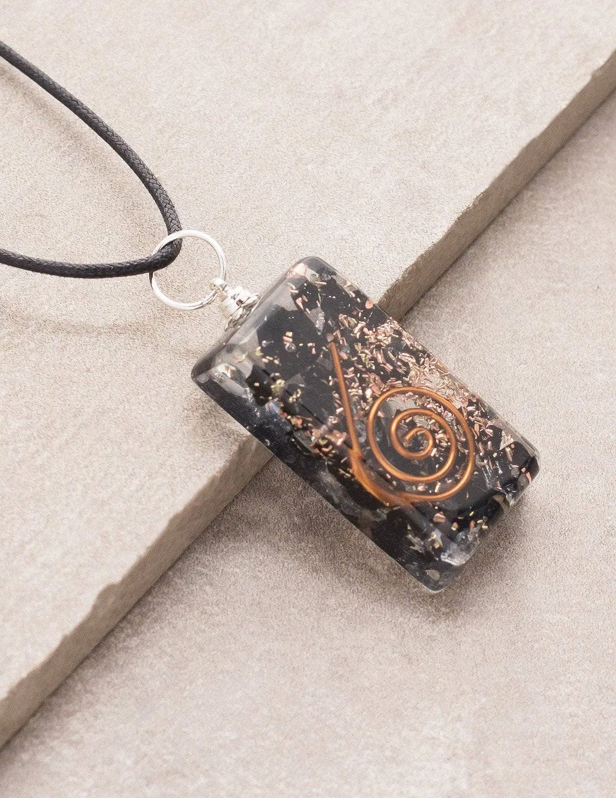 Black Tourmaline Orgone Pendant Necklace