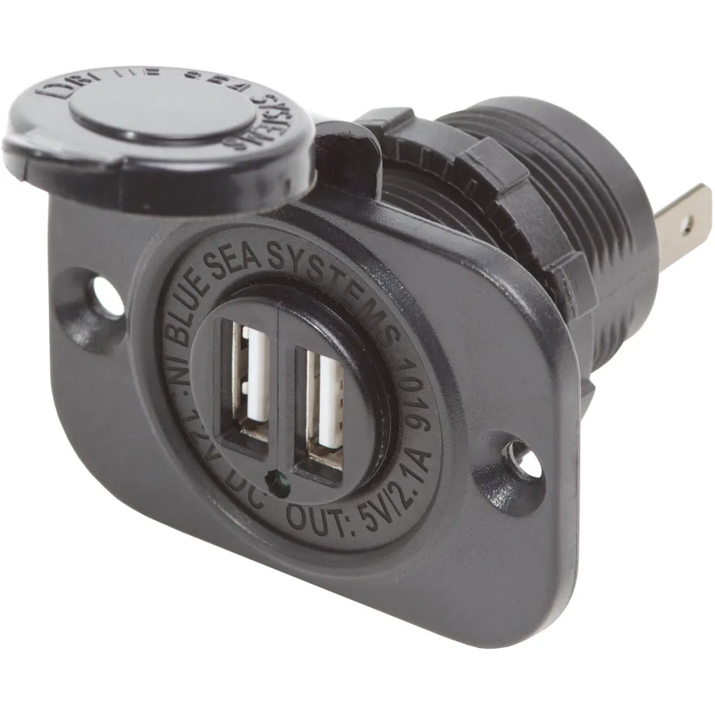 Blue Sea Dual USB Charger Socket - Black