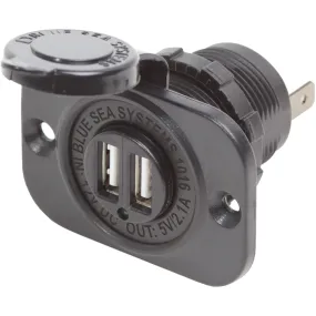 Blue Sea Dual USB Charger Socket - Black