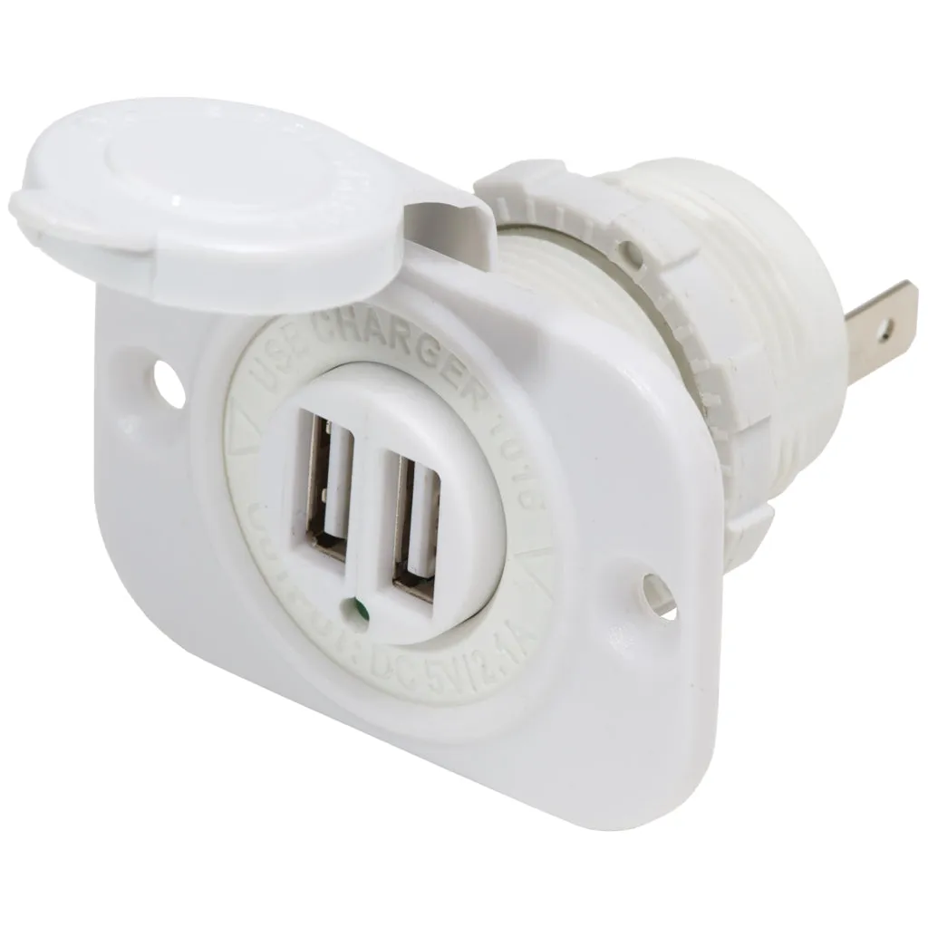 Blue Sea Dual USB Charger Socket - White