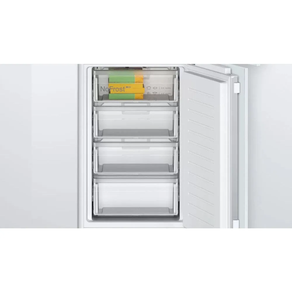 Bosch KIN85NFE0G Series 2 No Frost Integrated Fridge Freezer, Fixed Hinge, 50/50, White, E Rated